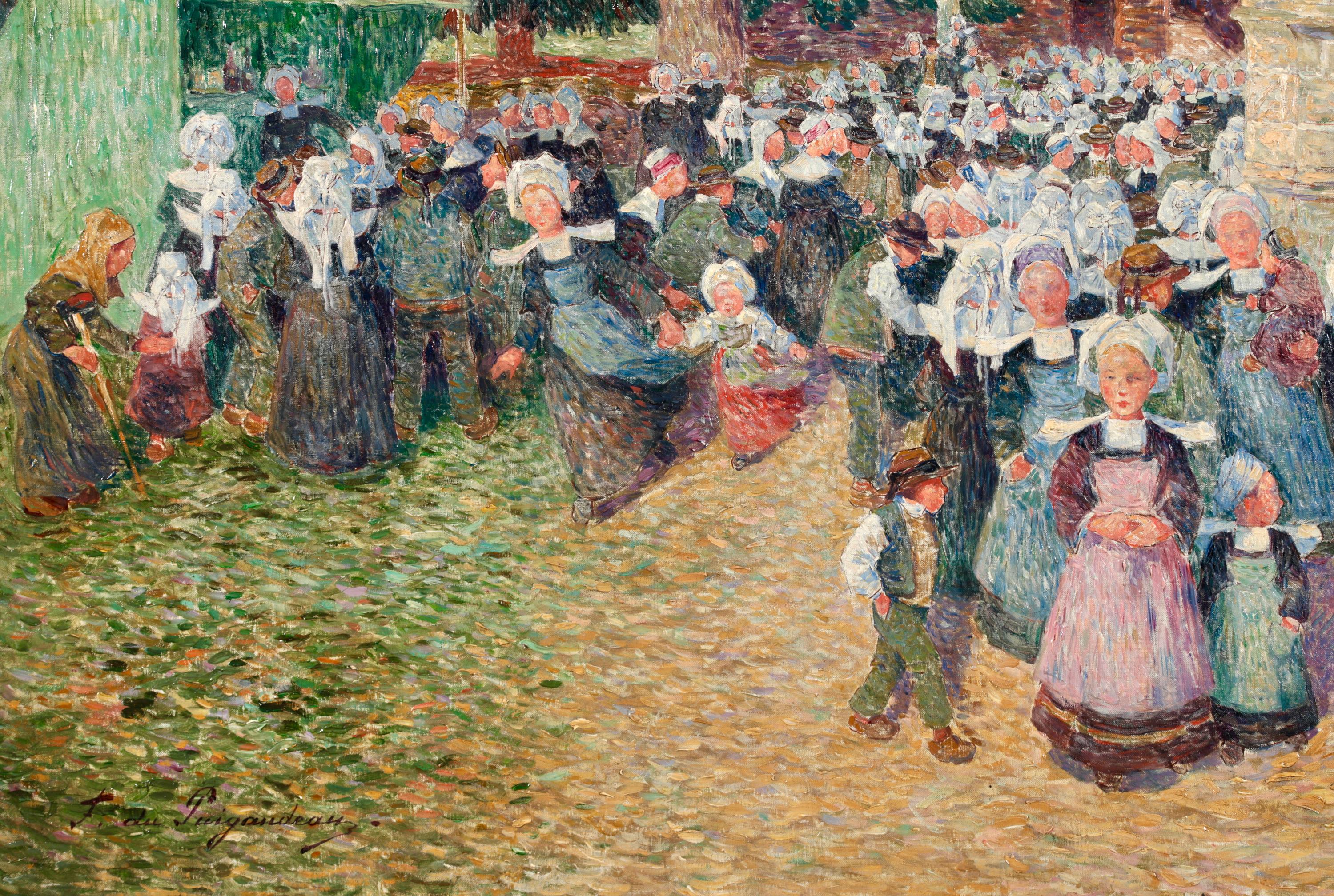 Enfants - Pont Aven - Post Impressionist Oil Painting by Ferdinand du Puigaudeau For Sale 6