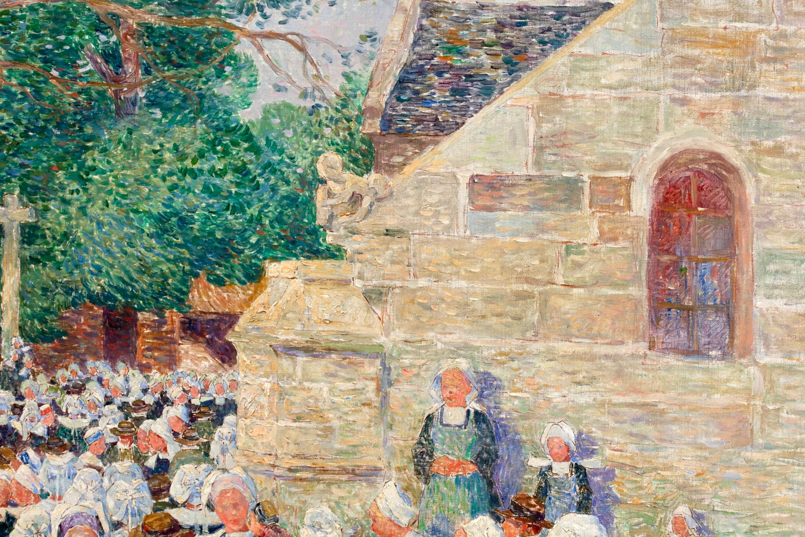 La Chapelle - Óleo figurativo postimpresionista de Ferdinand du Puigaudeau en venta 9
