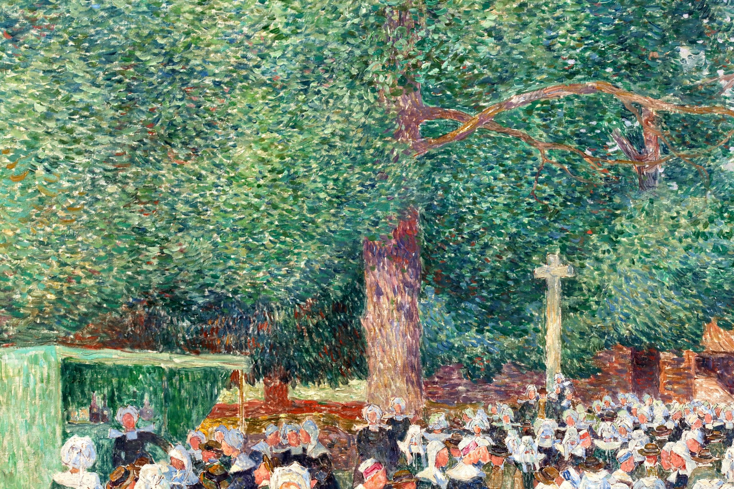 La Chapelle - Óleo figurativo postimpresionista de Ferdinand du Puigaudeau en venta 11