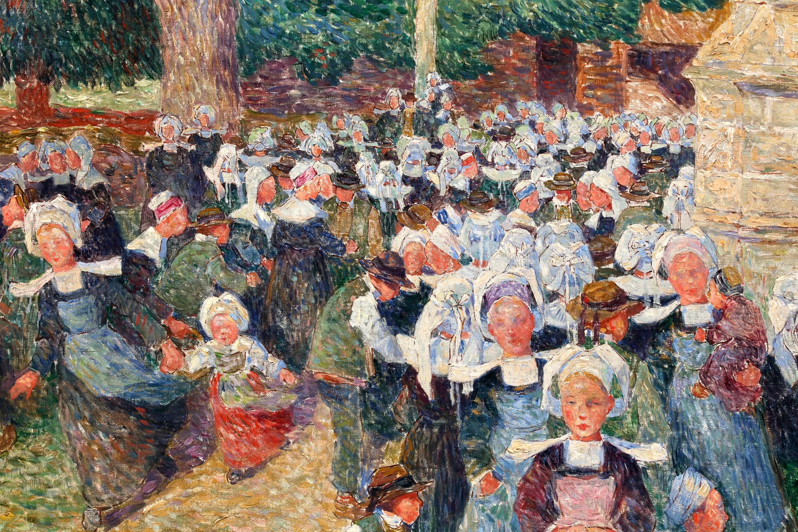 La Chapelle - Óleo figurativo postimpresionista de Ferdinand du Puigaudeau en venta 2