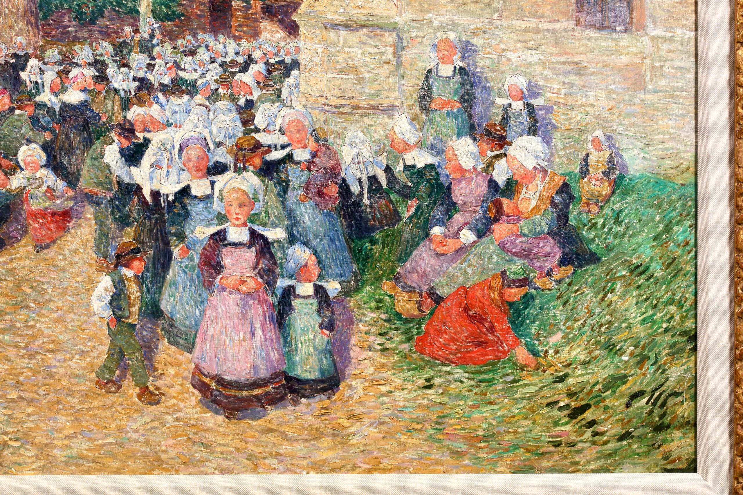 La Chapelle - Óleo figurativo postimpresionista de Ferdinand du Puigaudeau en venta 3