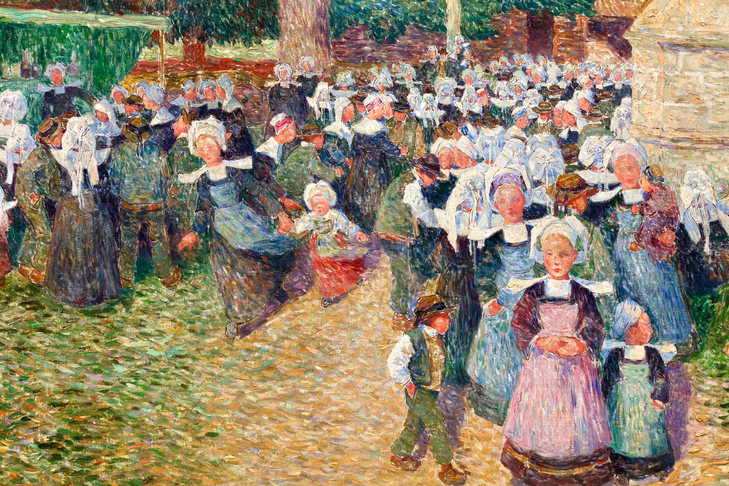 La Chapelle - Óleo figurativo postimpresionista de Ferdinand du Puigaudeau en venta 6
