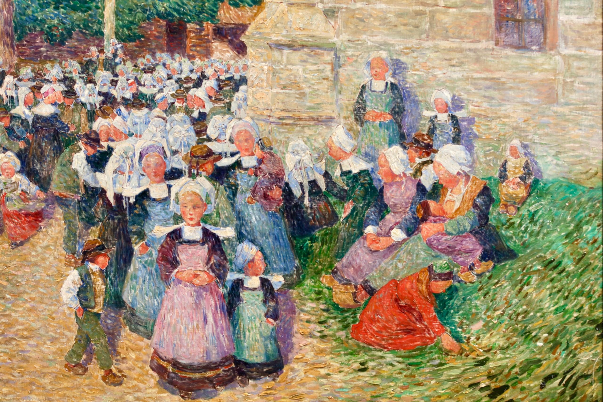 La Chapelle - Óleo figurativo postimpresionista de Ferdinand du Puigaudeau en venta 8