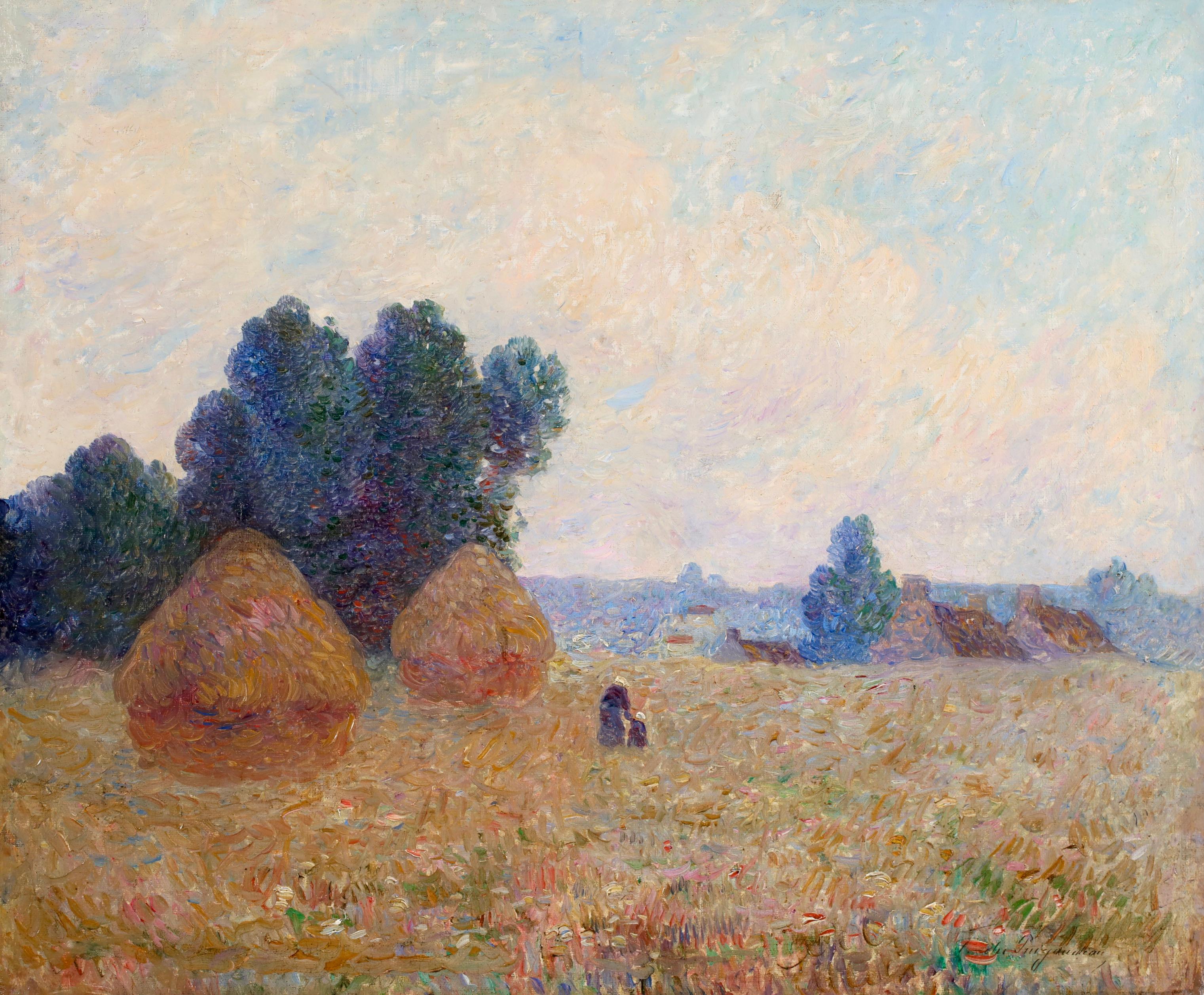 Les Meules - Postimpressionistische Landschaft Öl von Ferdinand du Puigaudeau im Angebot 1