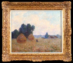Les Meules - Post Impressionist Landscape Oil by Ferdinand du Puigaudeau