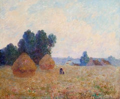 Les Meules - Post Impressionist Landscape Oil by Ferdinand du Puigaudeau