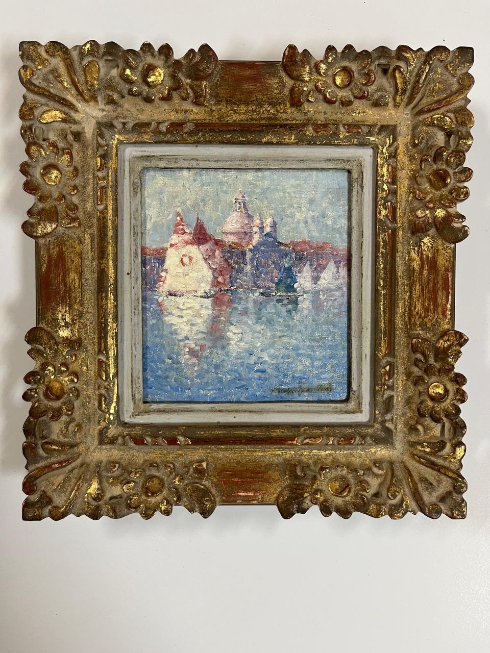 Scène de Venise par un post-impressionniste français au début du 20e siècle huile sur toile - Painting de Ferdinand du Puigaudeau