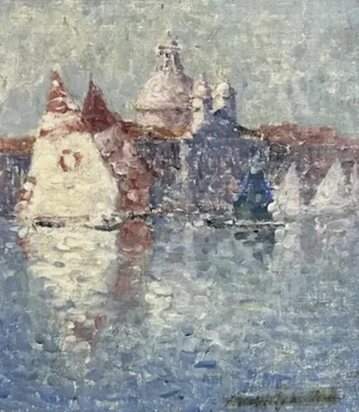 Landscape Painting Ferdinand du Puigaudeau - Scène de Venise par un post-impressionniste français au début du 20e siècle huile sur toile