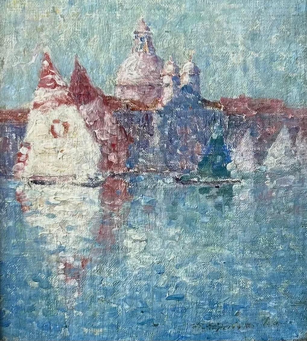 Landscape Painting Ferdinand du Puigaudeau - Scène de Venise par un post-impressionniste français au début du 20e siècle huile sur toile