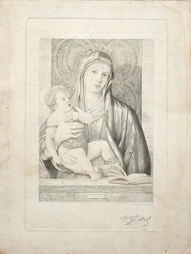 Madonna and Child - Original Bulino by Ferdinand Gaillard - 19th Century