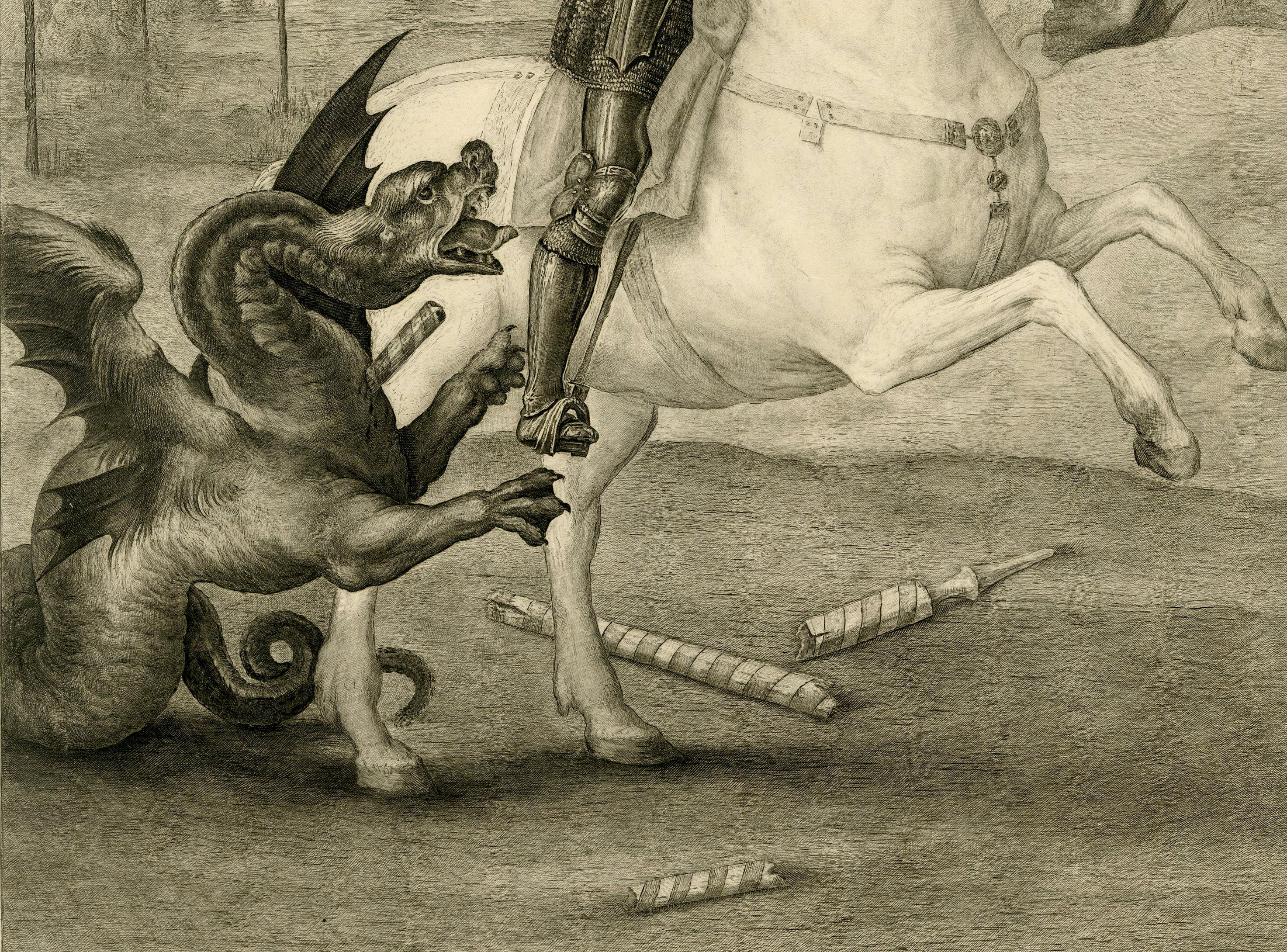 St. George and the Dragon after Raphael For Sale 1