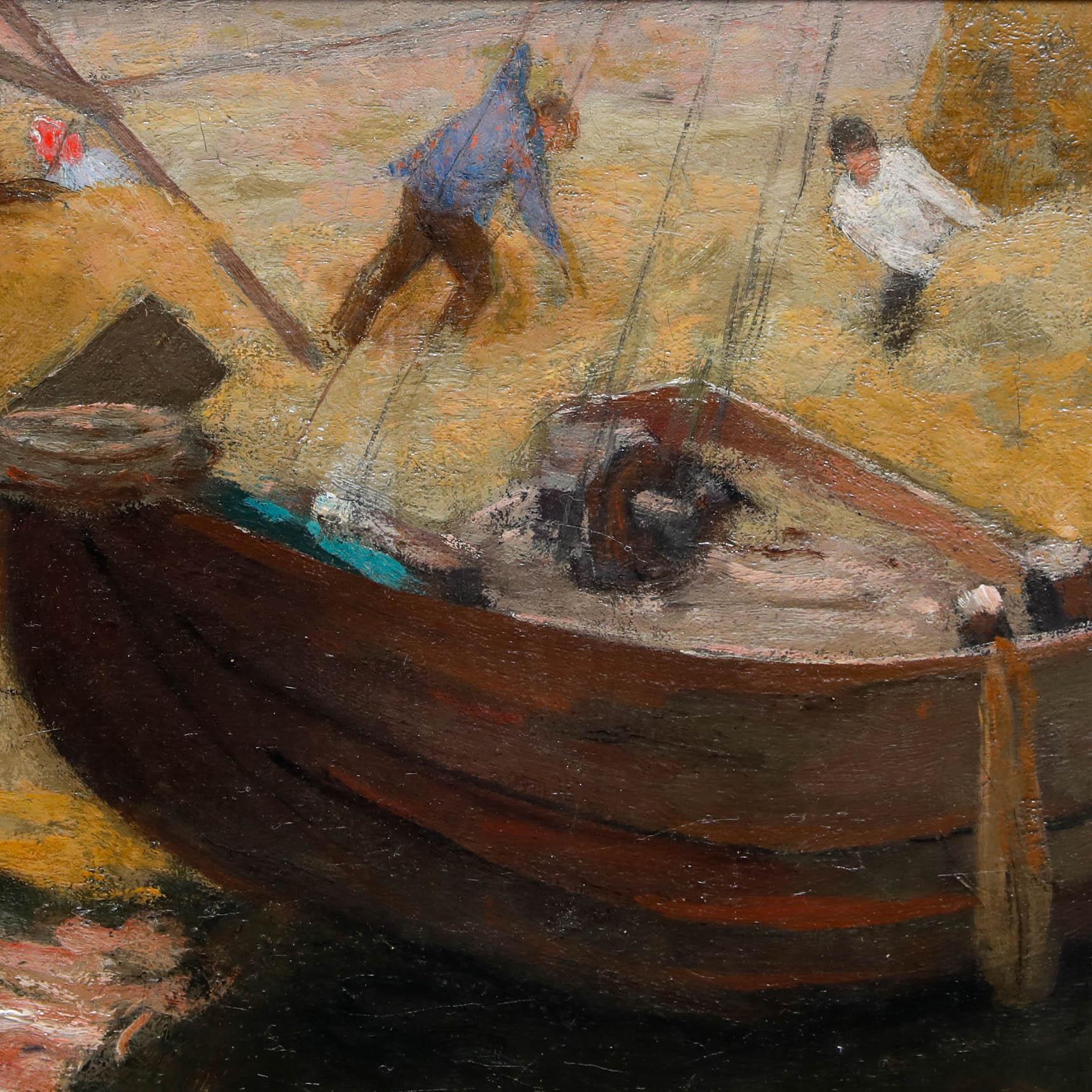 Ferdinand Gustaaf Oldewelt (1857-1935) - Gerahmtes Öl, Hayship Harbour im Angebot 3