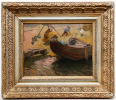 Ferdinand Gustaaf Oldewelt (1857-1935) - Gerahmtes Öl, Hayship Harbour