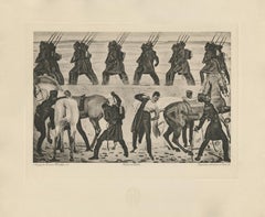 "Departure of Jena Volunteers in 1813" Copper Plate Heliogravure
