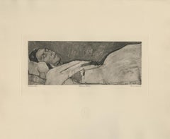 "Dying Woman" Copper Plate Heliogravure