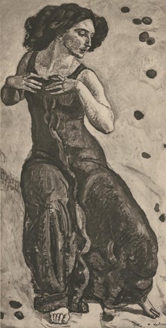 "Femme exubérante" - Héliogravure en cuivre