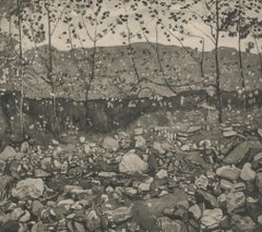 "Mountain Stream" Copper Plate Heliogravure