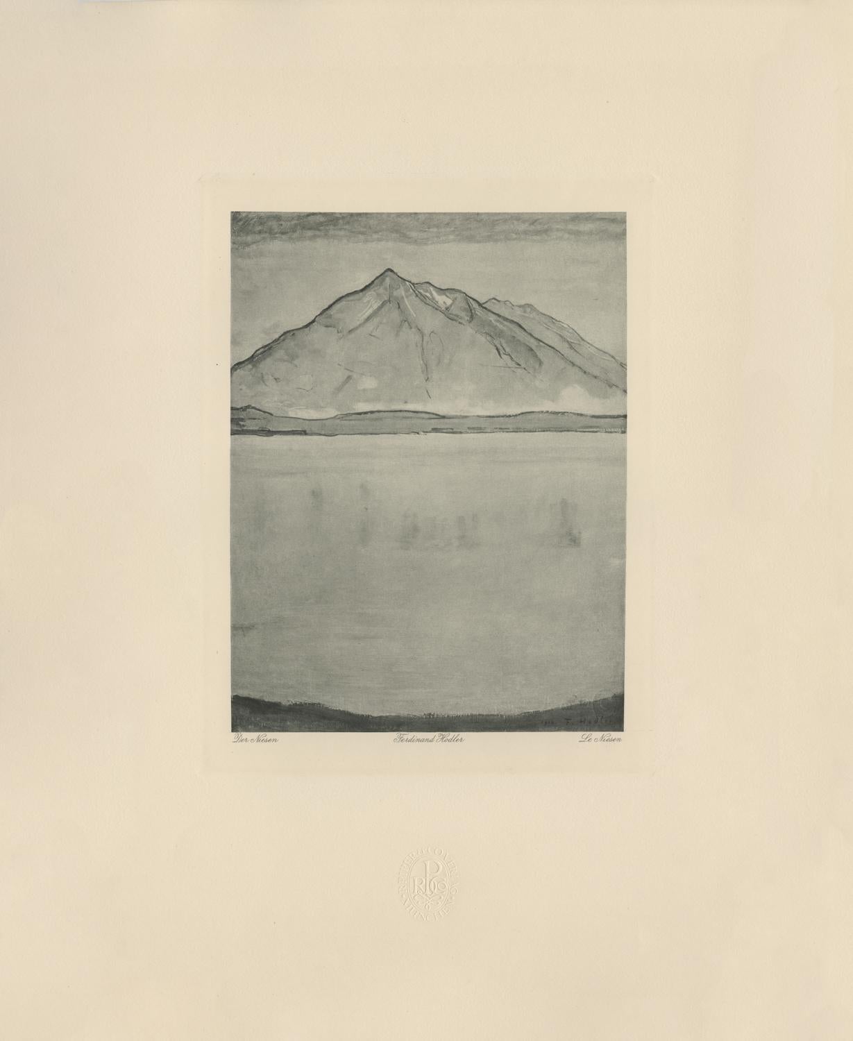 Ferdinand Hodler & R. Piper & Co. Figurative Print - "Niesen Mountainscape" Copper Plate Heliogravure