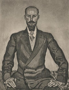 « Portrait de Herrn Willy Russ-Young » - Héliogravure en cuivre sur plaque