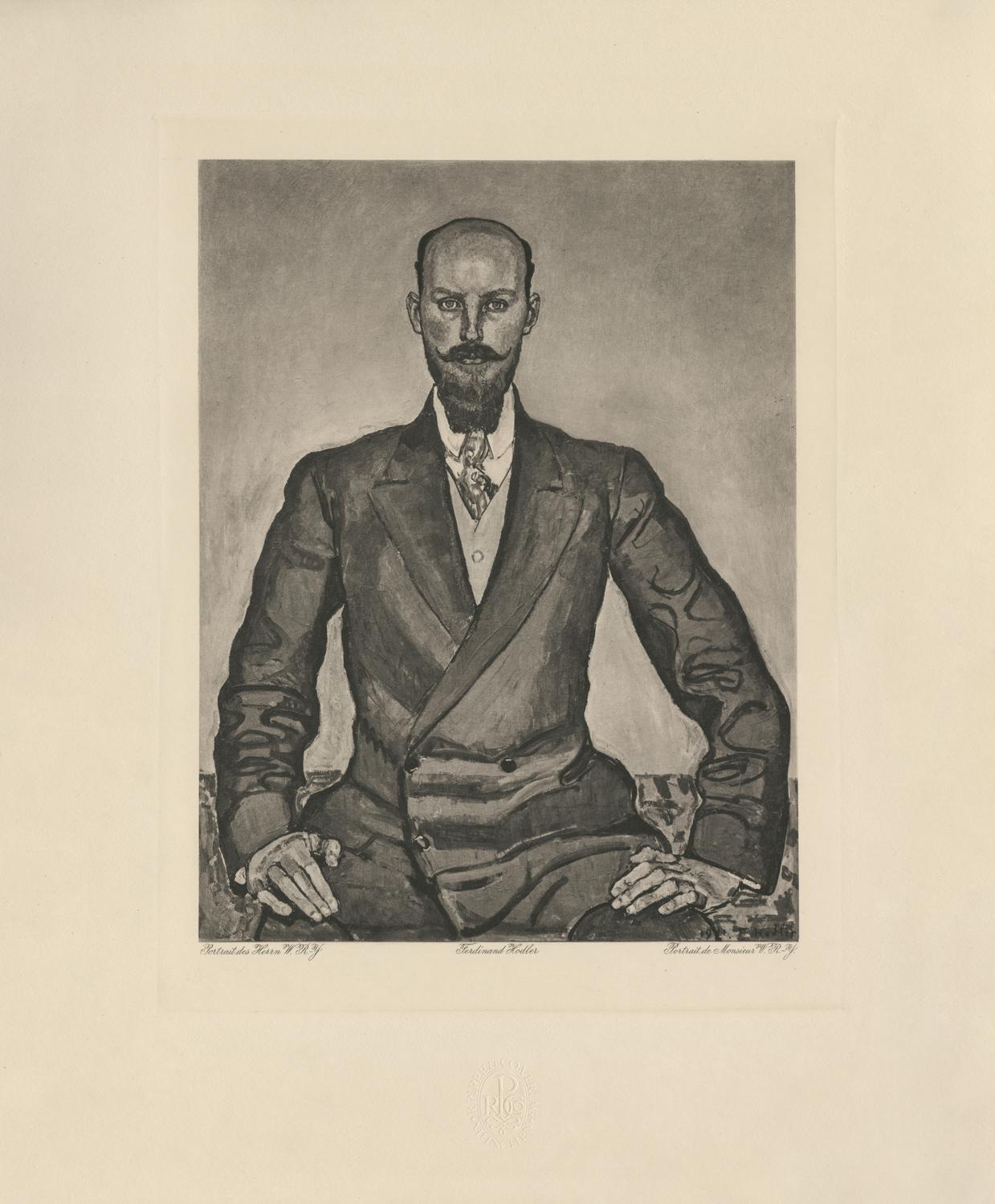 Ferdinand Hodler & R. Piper & Co. Figurative Print - "Portrait of Herrn Willy Russ-Young" Copper Plate Heliogravure