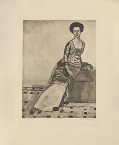 "Portrait of Mrs. Gertrude Miller" Copper Plate Heliogravure