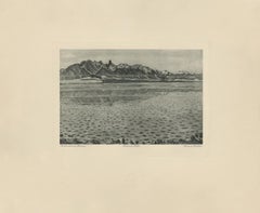 Used "Stockhorn Mountain Range at Thuner Lake" Copper Plate Heliogravure