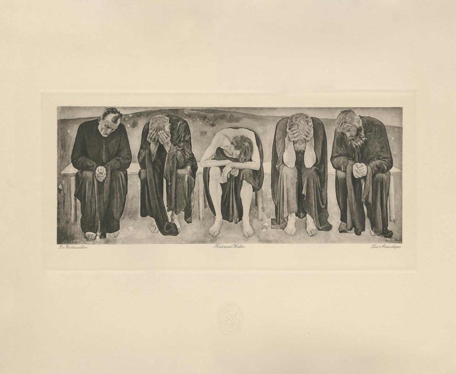 Ferdinand Hodler & R. Piper & Co. Figurative Print - "The Disappointed" Copper Plate Heliogravure
