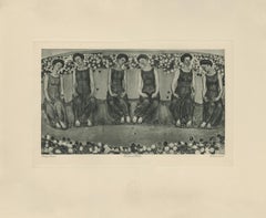 "The Holy Hour with Six Figures" Copper Plate Heliogravure