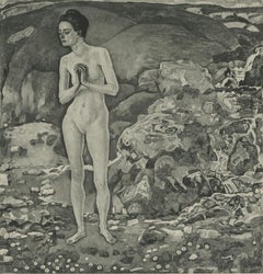 "Woman at the River's Edge" Copper Plate Heliogravure