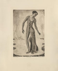 Used "Woman Turning Around" Copper Plate Heliogravure