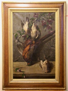 Pair of Hunting, Game Still Lifes by Ferdinand Hoppe, Oil on Canvas, 1885