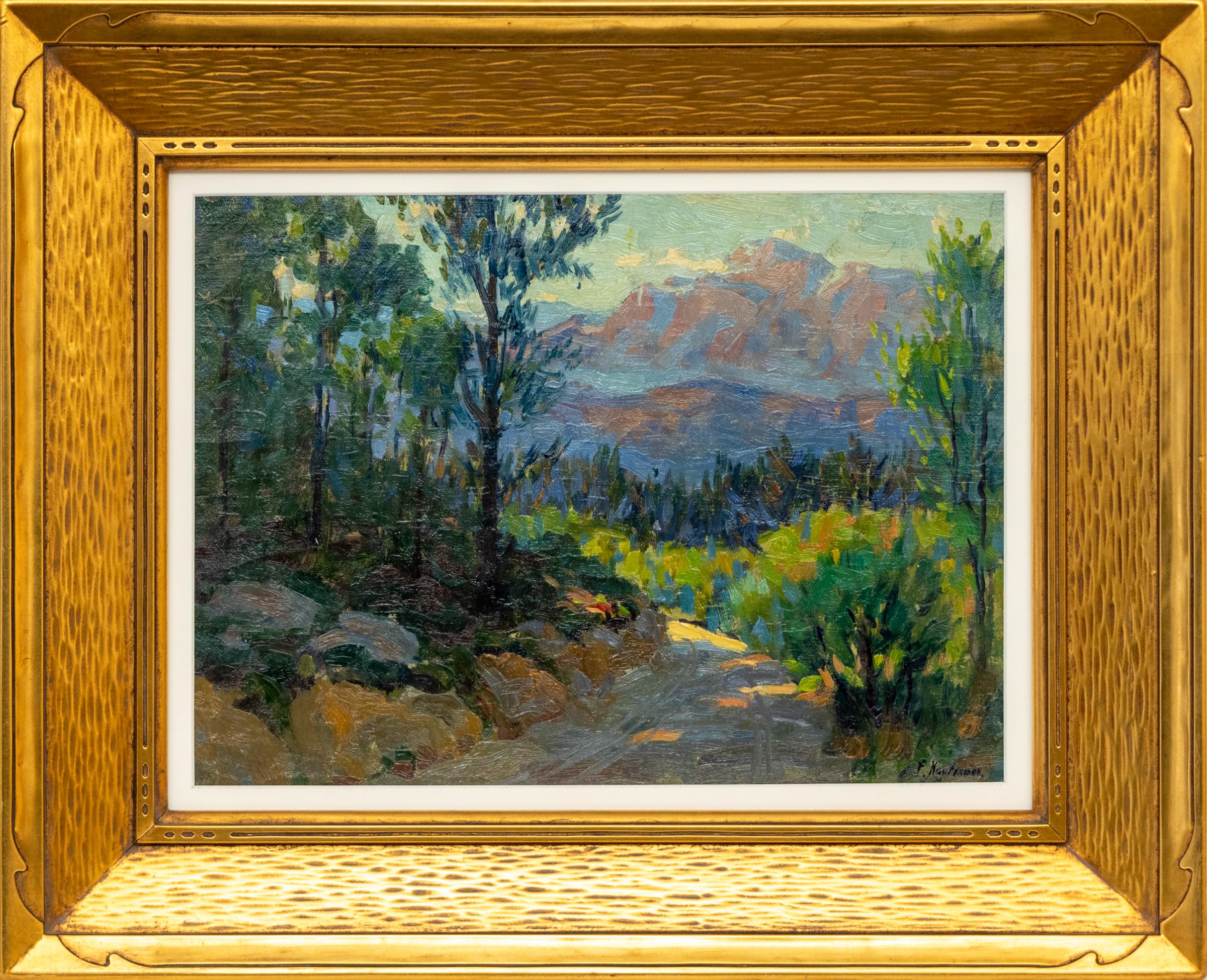 Paesaggio montano del monte Evans in Colorado - Pittura ad olio impressionista - Painting Impressionismo americano di Ferdinand Kaufmann