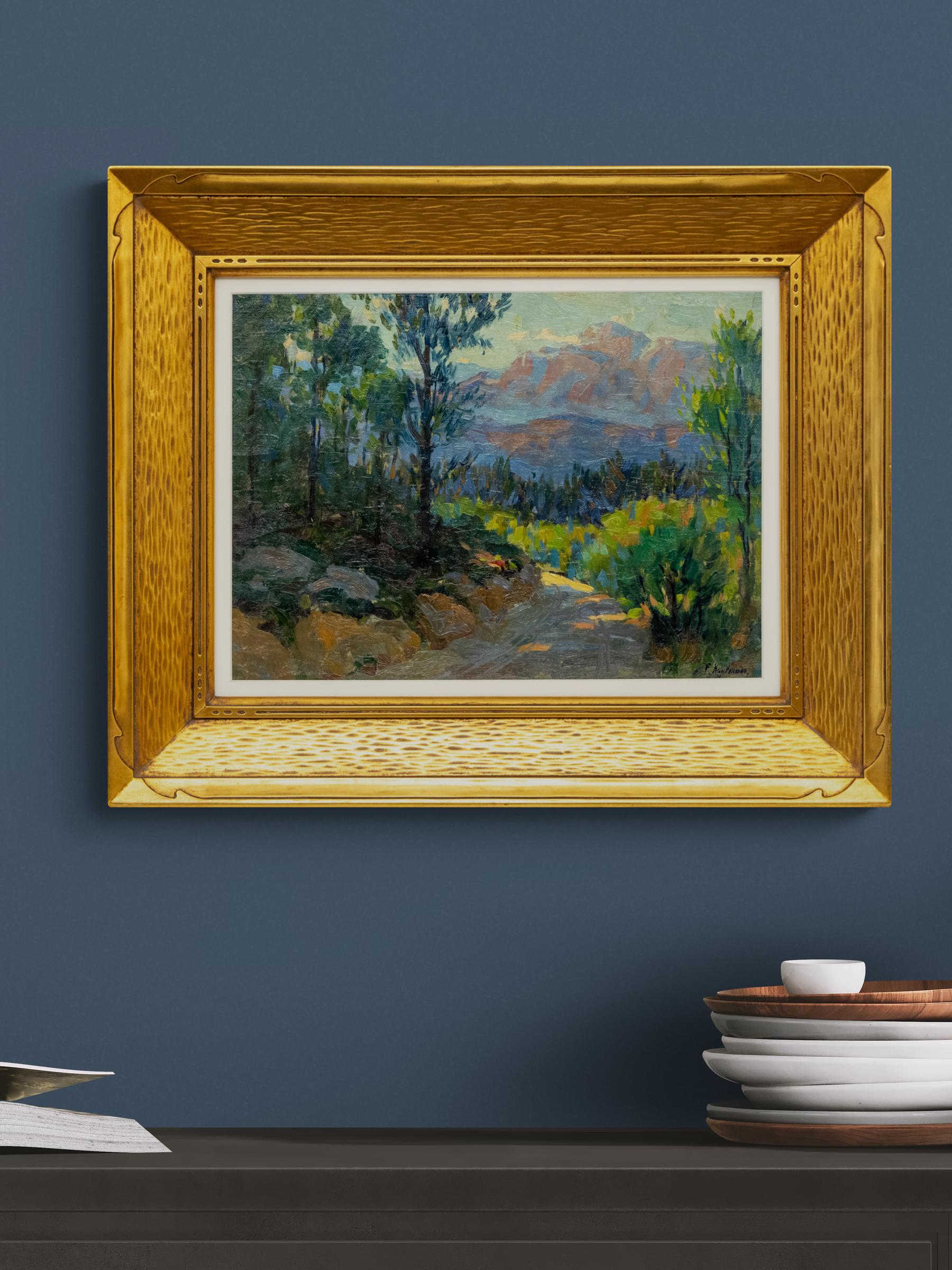 Paesaggio montano del monte Evans in Colorado - Pittura ad olio impressionista in vendita 5