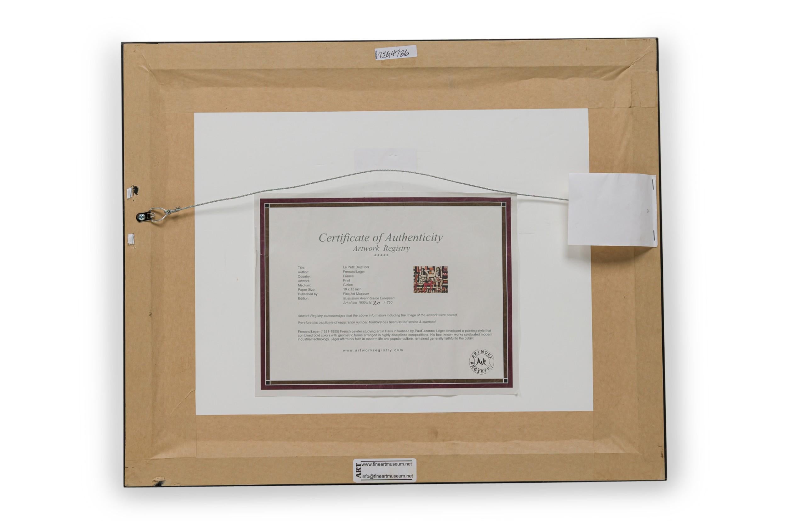 Ferdinand Leger French Cubist Lithograph, Titled: 