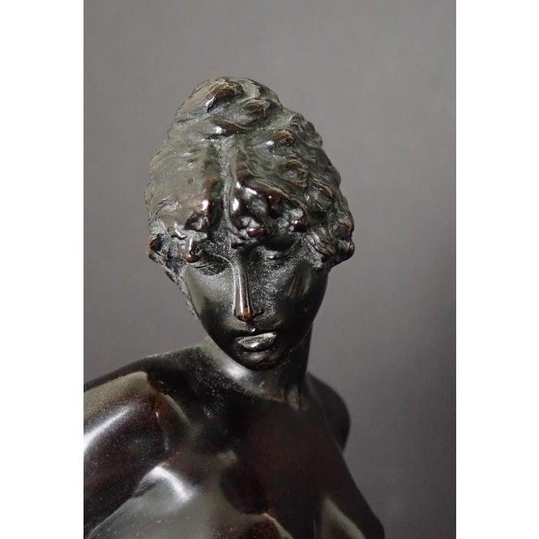 Austrian Doré and Patinated Bronze Nude Late 19th Century by Ferdinand Lepcke 