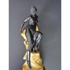 Doré and Patinated Bronze Nude Late 19th Century by Ferdinand Lepcke