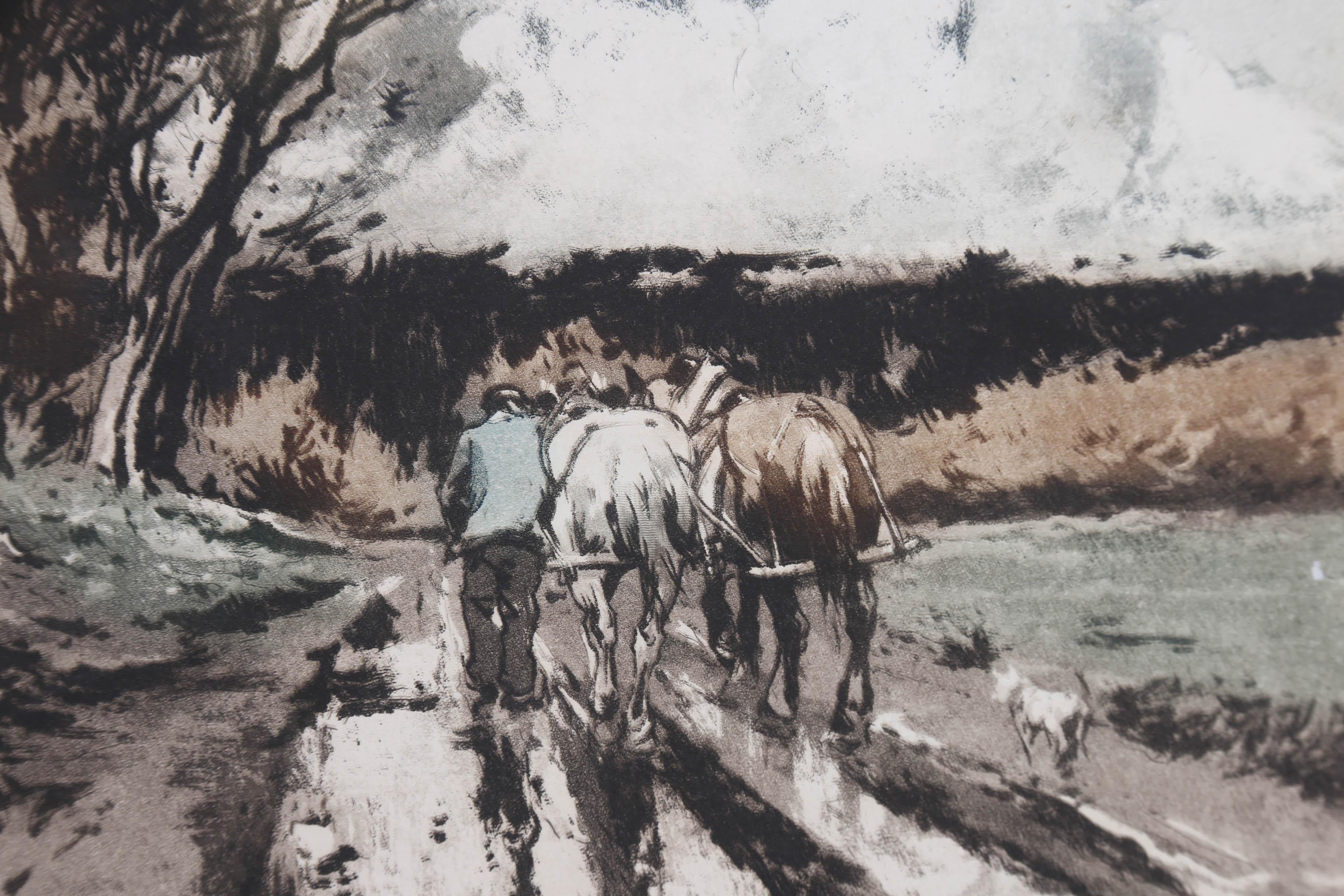 Ferdinand Luigini (1870 -1943) - Early 20th Century Aquatint, The Route Home 2