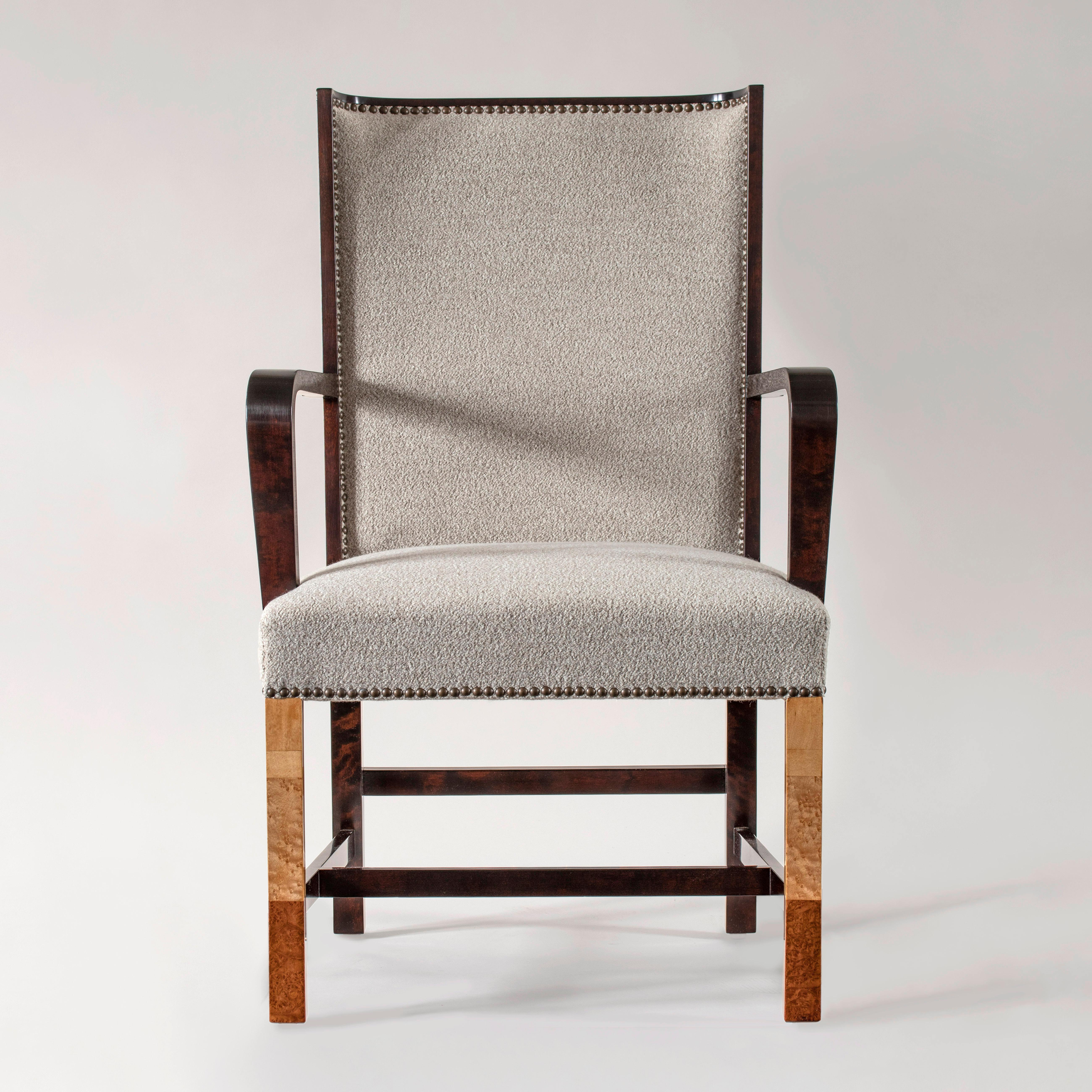Ferdinand Lundquist & Co., Large and Rare Swedish Specimen Wood Armchair In Good Condition In Philadelphia, PA