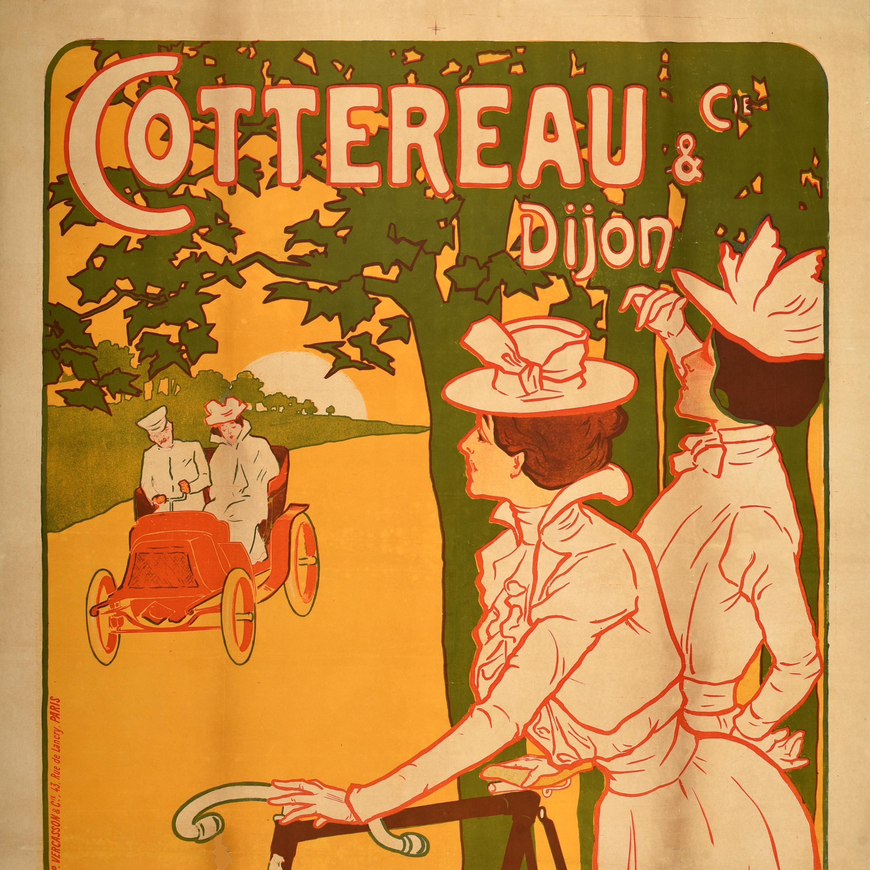 Original Antique French Advertising Poster Cottereau Misti Dijon Belle Epoque - Brown Print by Ferdinand Mifliez MISTI 