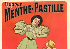 Vintage Französisches Liqueur Menthe Pastille-Getränkeplakat, Vintage