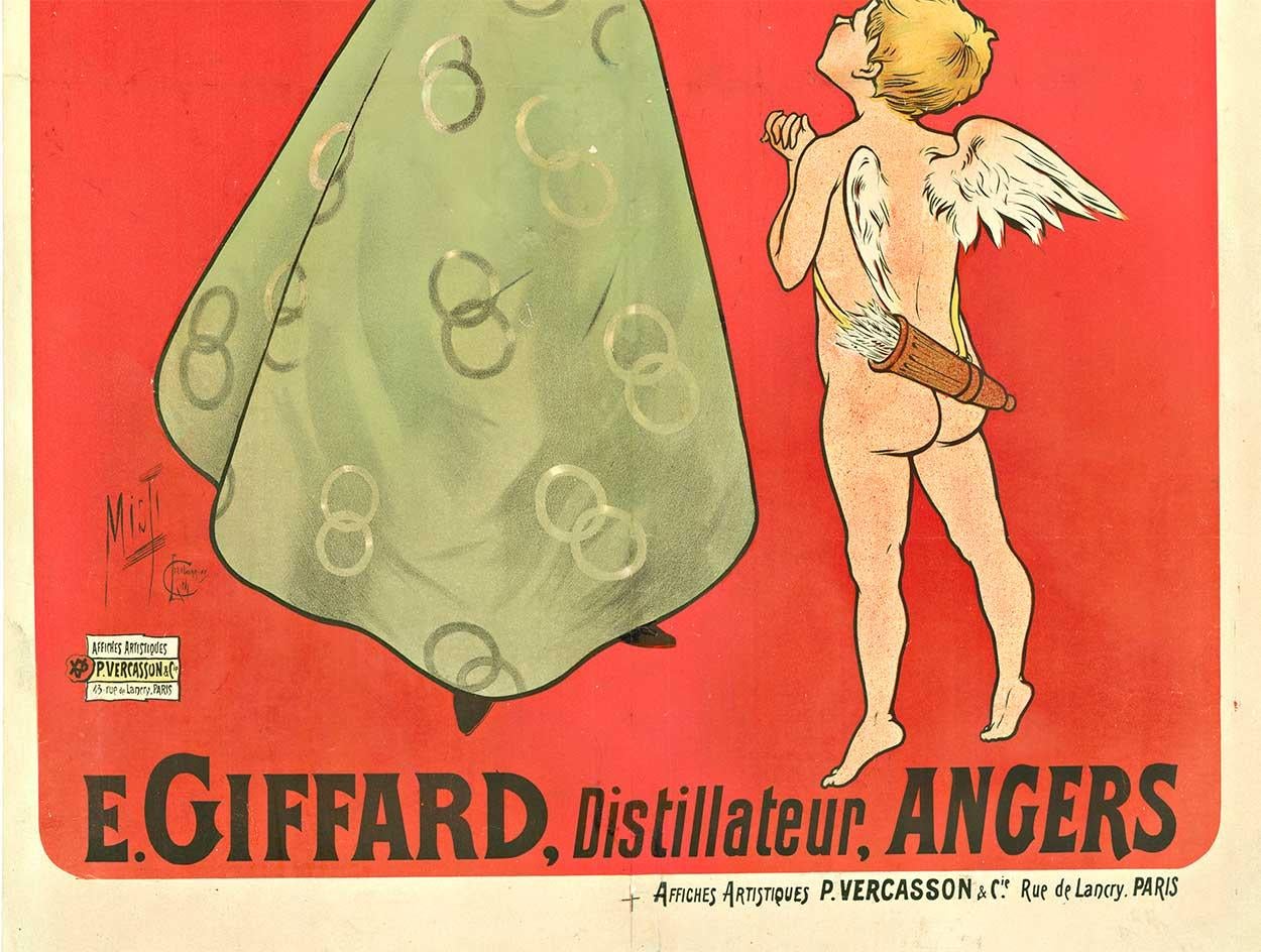 Cartel original de licor Menthe Pastille vintage de bebida francesa - Print Art Nouveau de Ferdinand Mifliez MISTI 
