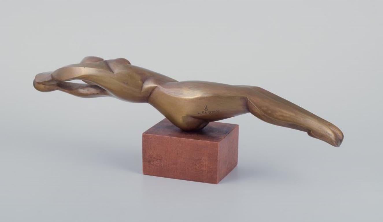 XX secolo Ferdinand Parpan, scultore francese molto quotato. Scultura in bronzo di donna nuda in vendita