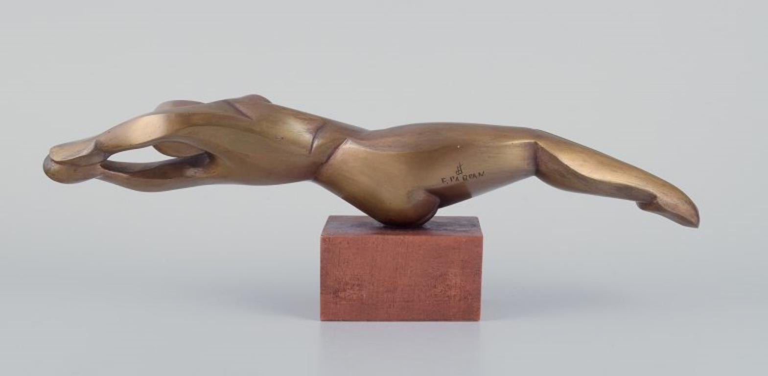 Ferdinand Parpan, scultore francese molto quotato. Scultura in bronzo di donna nuda in vendita 1