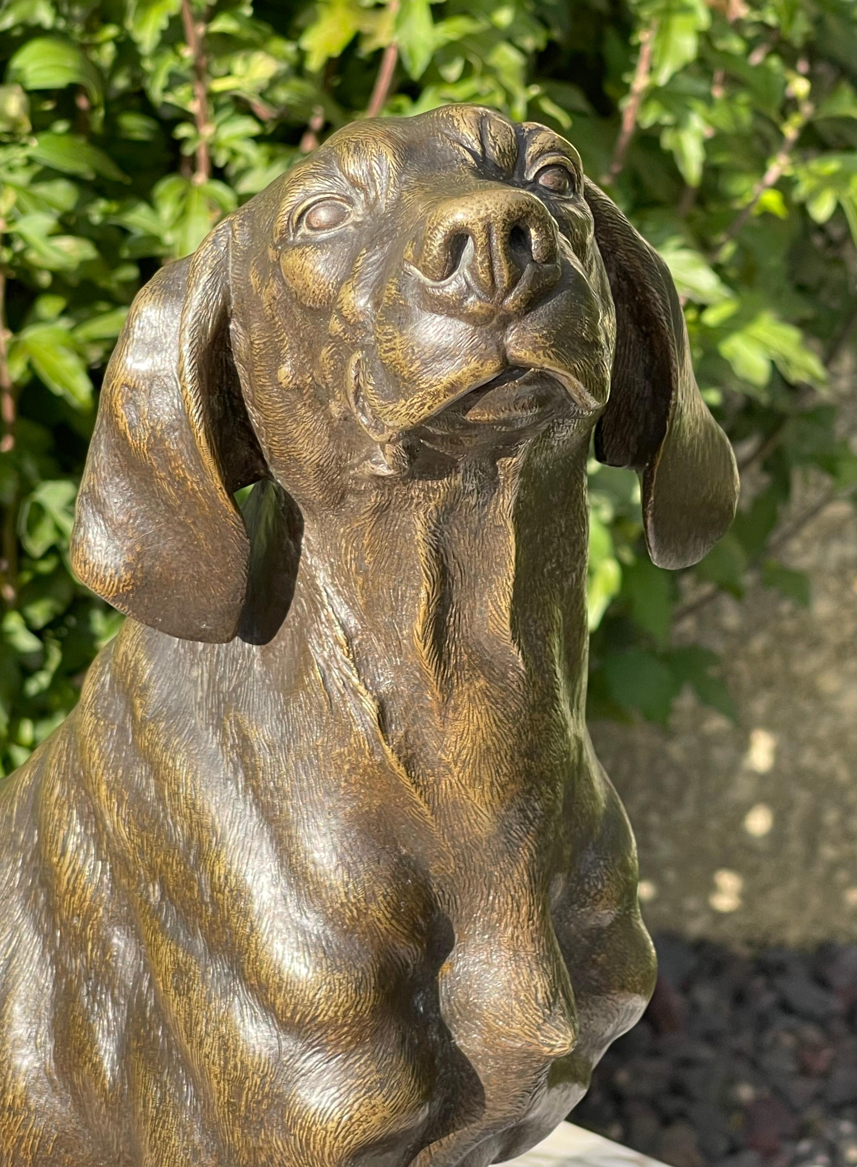 Ferdinand PAUTROT - Bronze, chien de chasse en vente 1