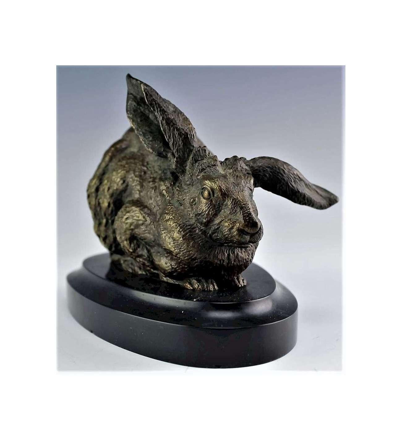 Escultura de liebre en bronce de + Ferdinand Pautrot (1832 - 1874) en venta 2