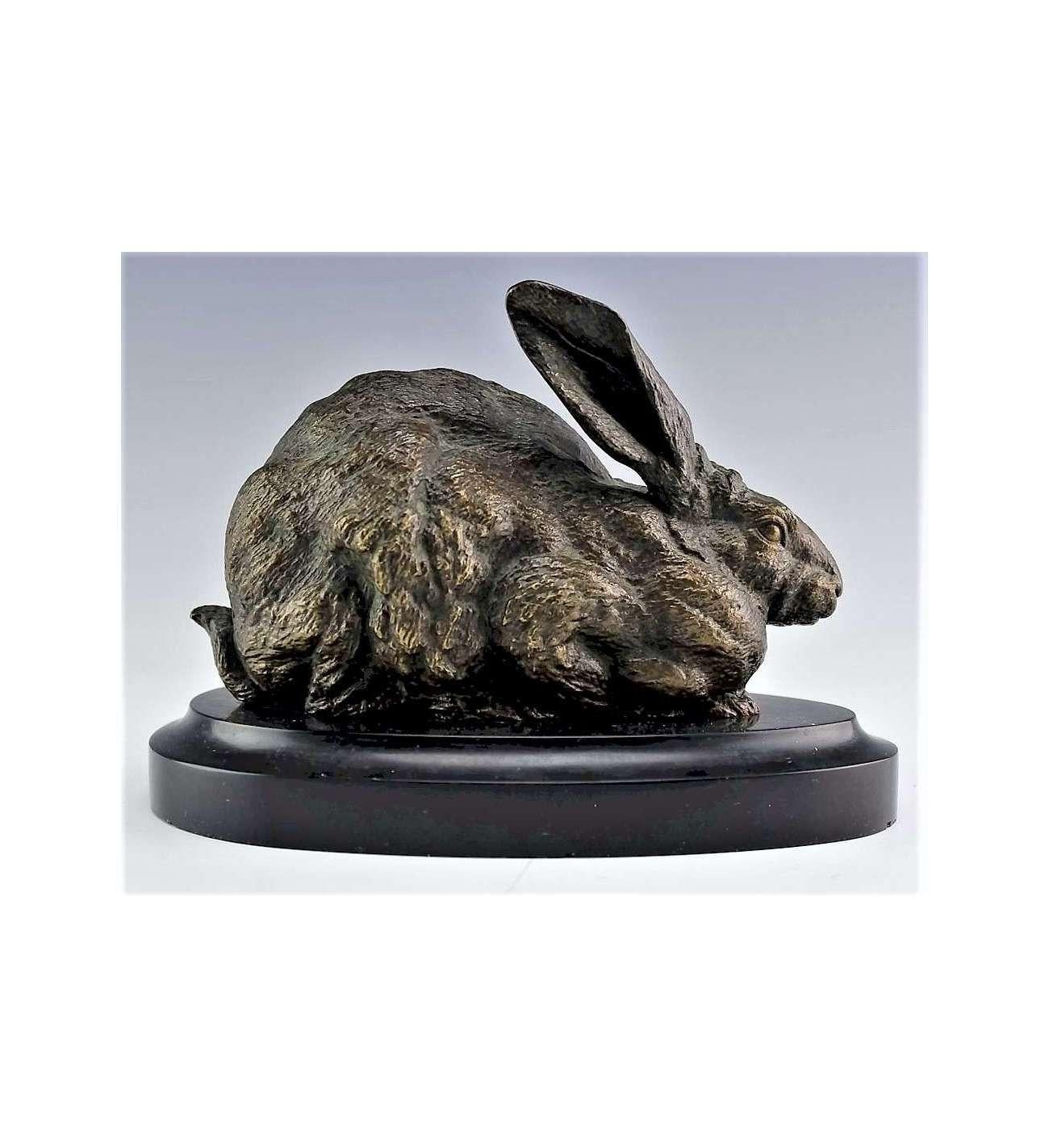 Escultura de liebre en bronce de + Ferdinand Pautrot (1832 - 1874) en venta 3