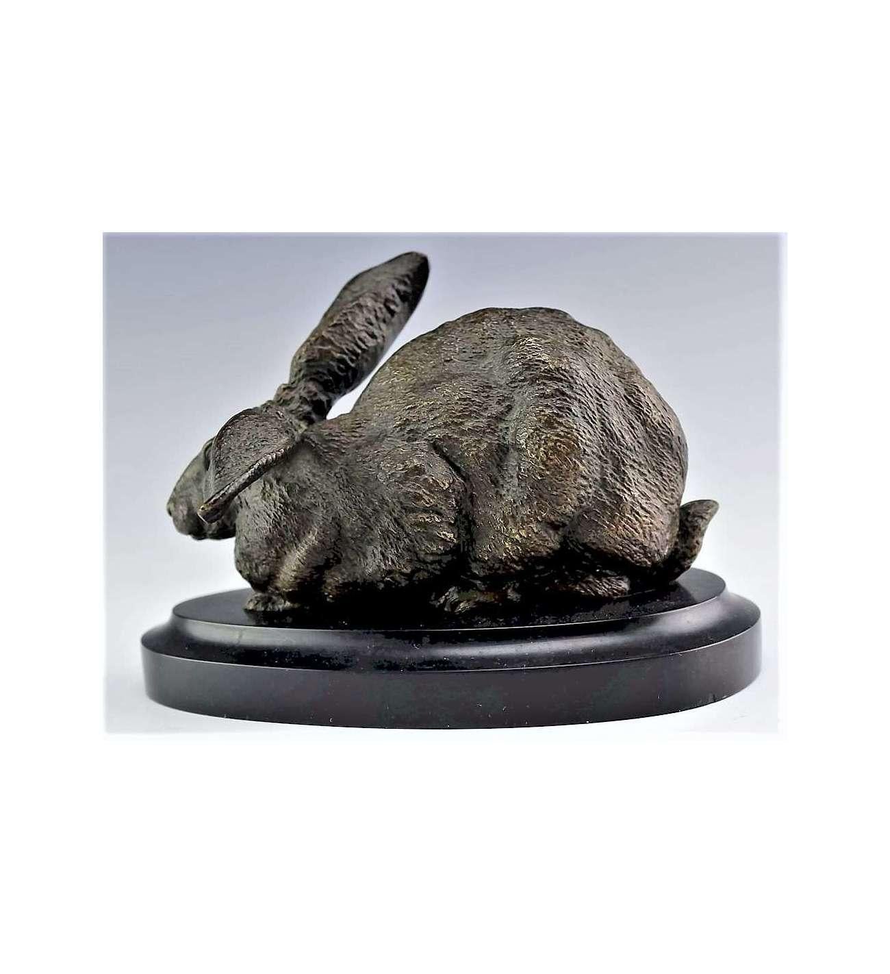 Escultura de liebre en bronce de + Ferdinand Pautrot (1832 - 1874) en venta 4