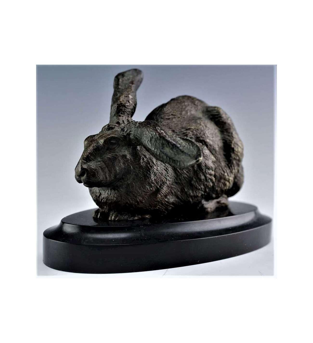 Escultura de liebre en bronce de + Ferdinand Pautrot (1832 - 1874) en venta 7