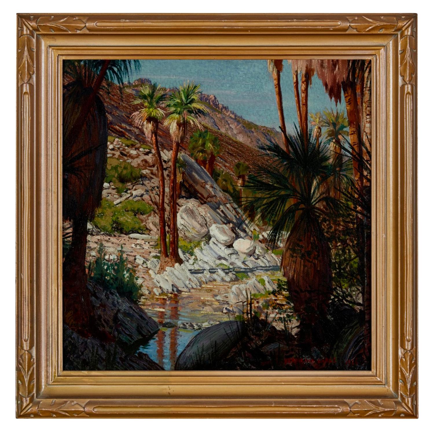 American Impressionist oil painting of a canyon in Palm Springs, California - Painting by Ferdinand Piney Earle