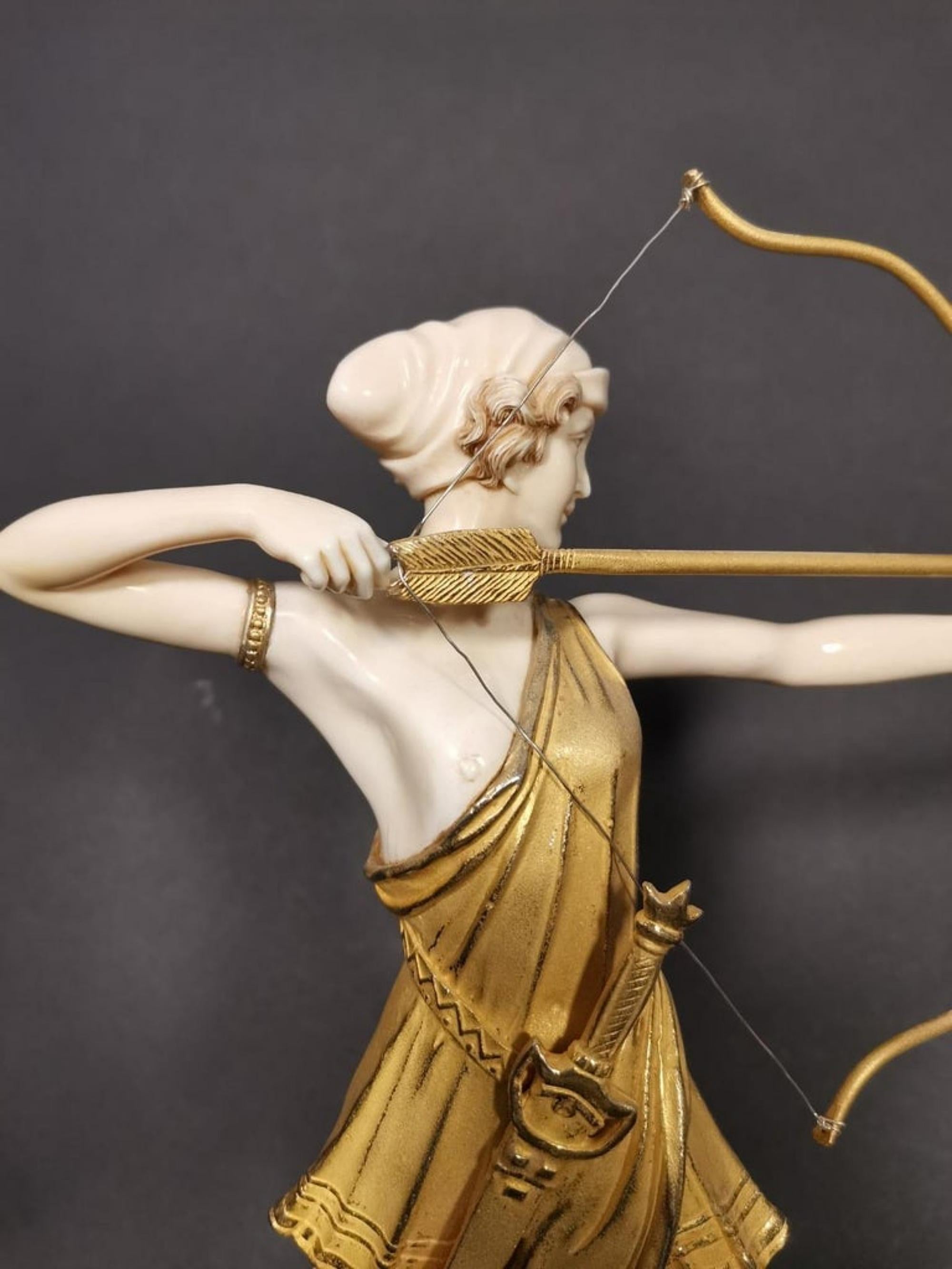 French Ferdinand Preiss, Diana, an Art Deco Figurine 20th Century Sign